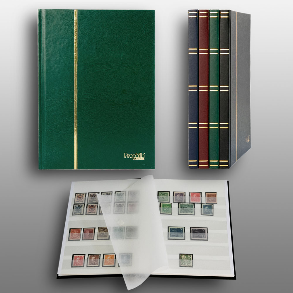 Prophila Collection 16 wei�e Seiten A5 Briefmarken-Einsteckbuch gr�n