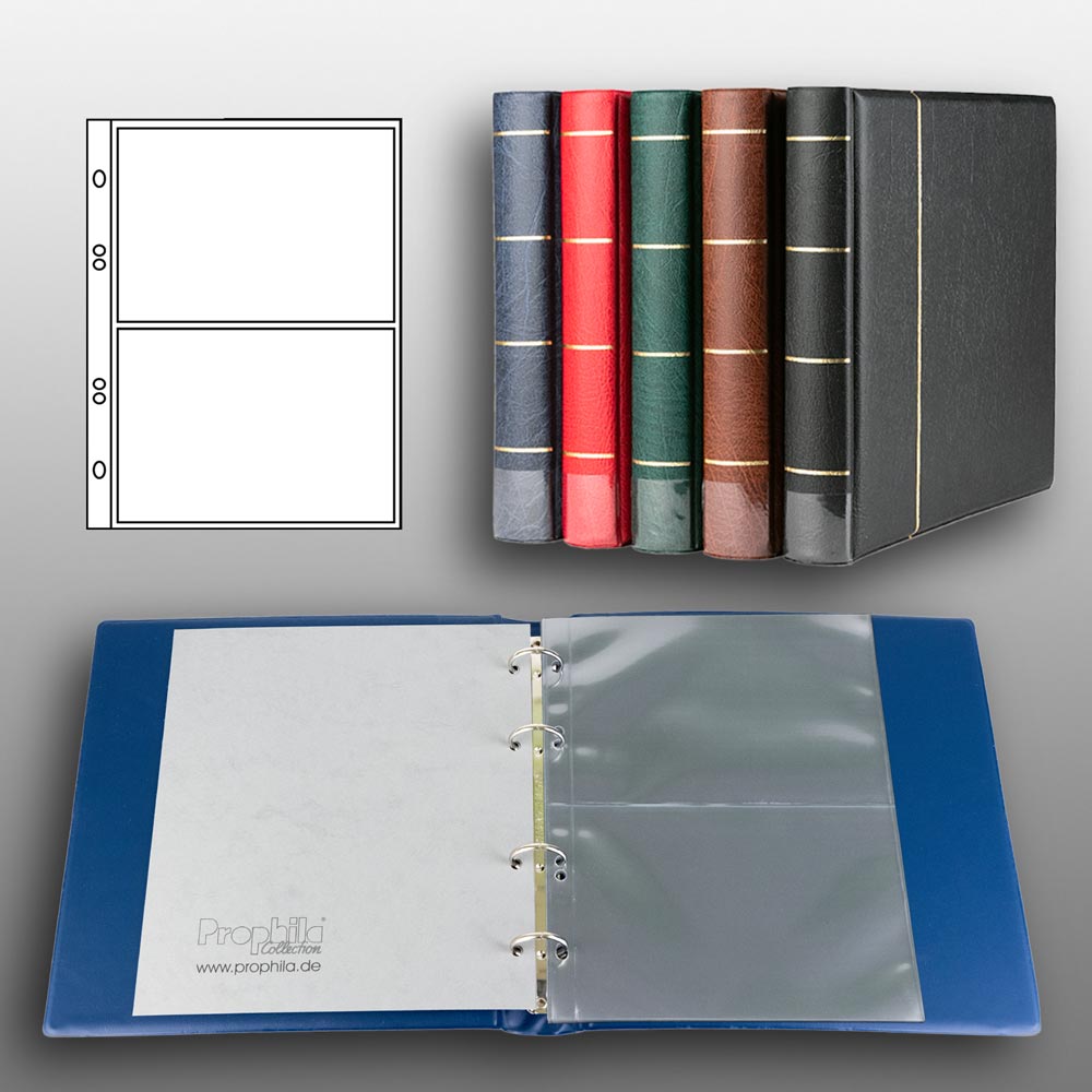Prophila Collection Postkarten-Album (blau) mit 20 H�llen f�r 40 Postkarten