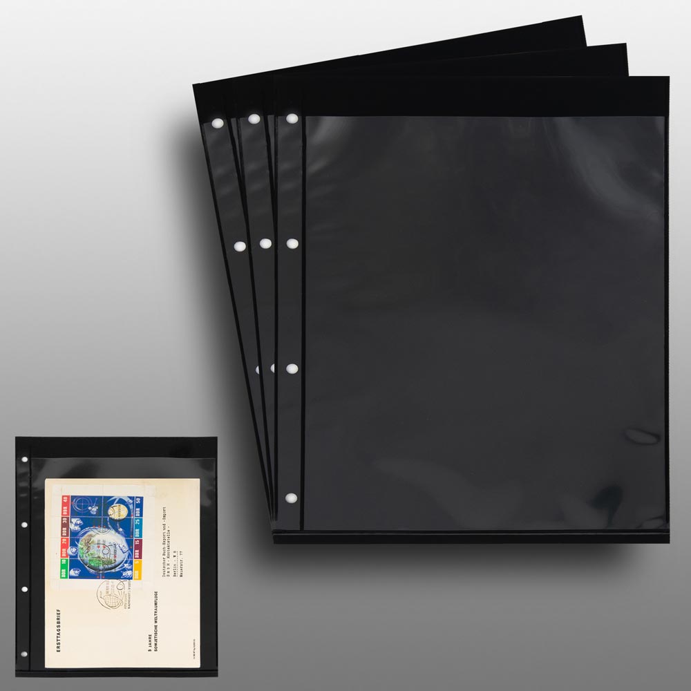 Prophila Collection 3 doppelseitige Einsteckbltter schwarz 1zeilig