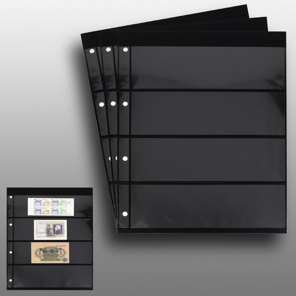 Prophila Collection 3 doppelseitige Einsteckbltter schwarz 4zeilig