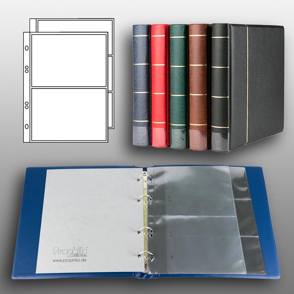 Prophila Collection Banknoten-Album (blau) mit 20 H�llen f�r 50 Banknoten
