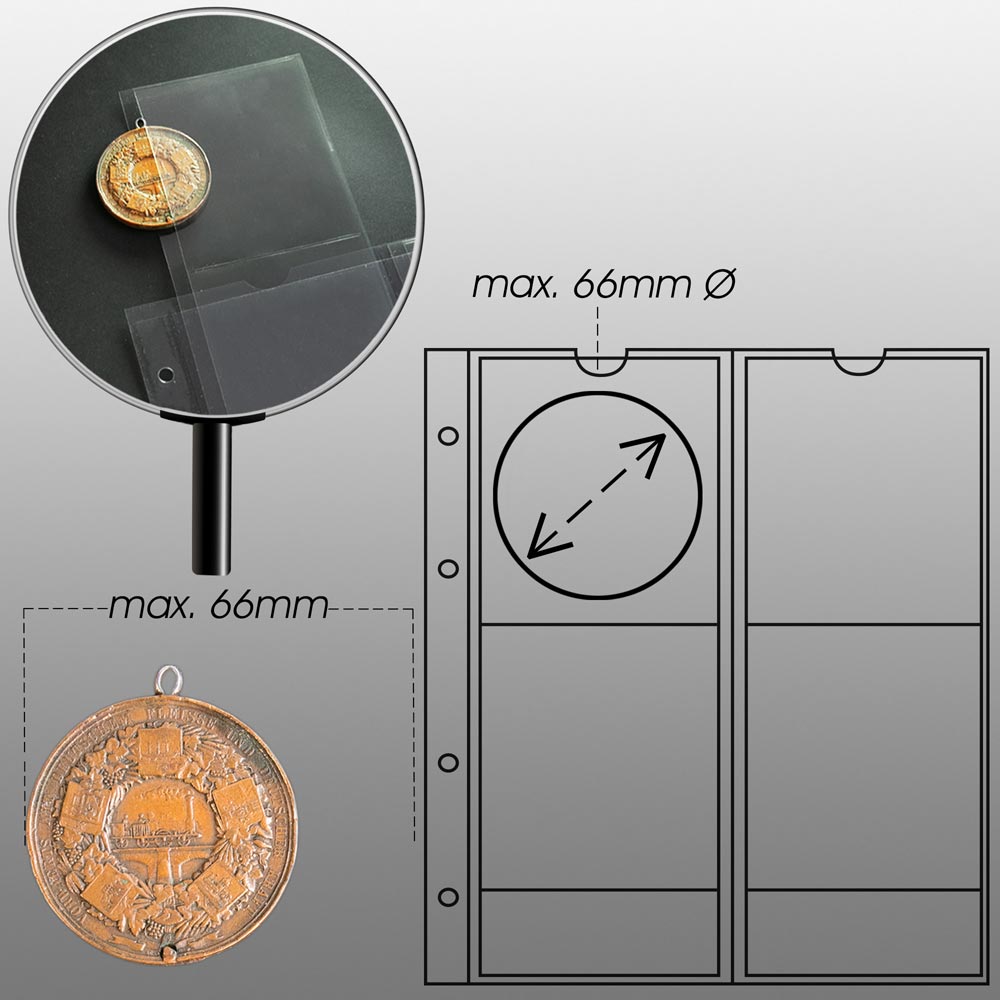 Prophila Collection 5 kleine Orden-H�llen f�r je 4 M�nzen und Medallien bis 72 mm Durchmesser