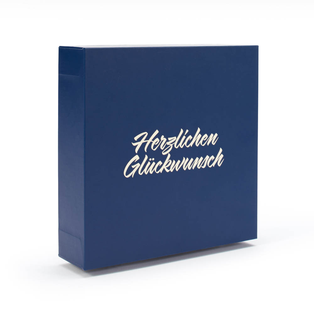 Geschenkschachtel f. einen Goldbarren in Blisterverp. �Herzlichen Gl�ckwunsch�, klassisch
