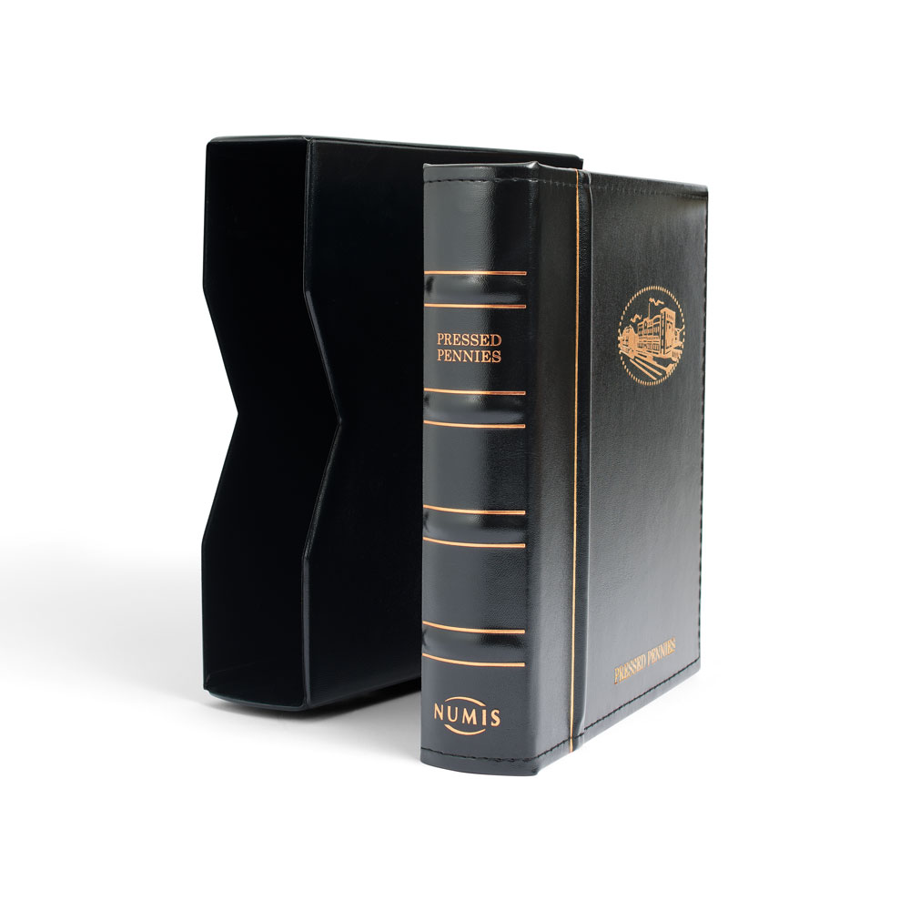 Numis Album f�r Pressed Pennies, inkl. 5 H�llen und Schutzkassette