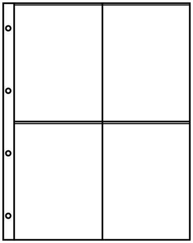 Lindner 8844 Klarsichthllen mit 4 Taschen inkl. 10 schwarze Zwischenbltter